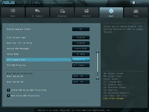 ASUS UEFI configuration